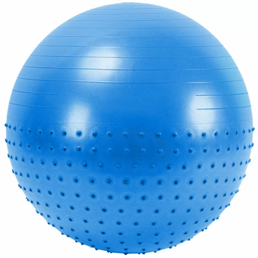 Реальное фото Фитбол полумассажный 65 см FBX-65-3 Anti-Burst синий от магазина СпортЕВ