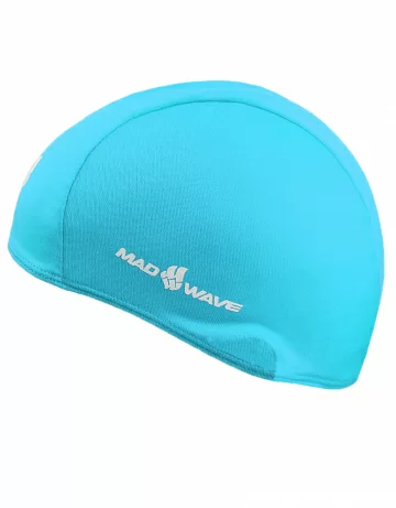 Реальное фото Шапочка для плавания Mad Wave Poly turquoise M0526 01 0 16W от магазина СпортЕВ