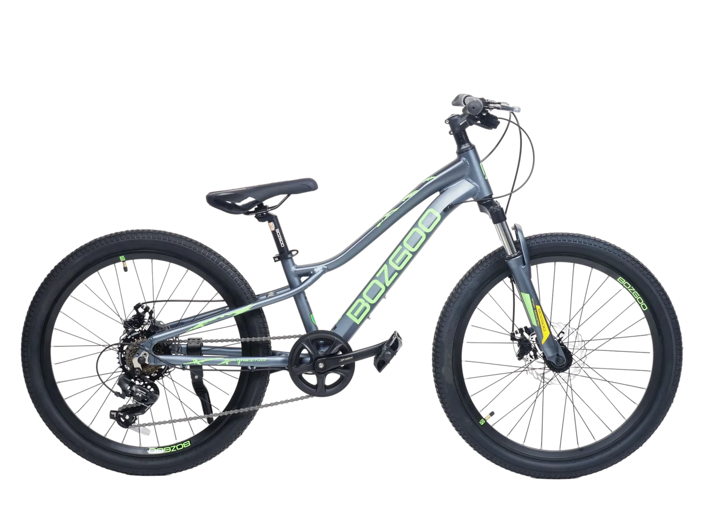 Велосипед BOZGOO Bambino 24" графит/зеленый 30107 Реальное фото Велосипед BOZGOO Bambino 24" графит/зеленый 30107 от магазина Спортев