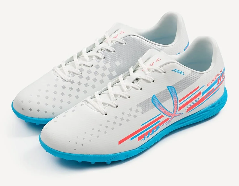 Реальное фото Бутсы Jogel Evofly TF Talant белый/голубой 4211 от магазина Спортев