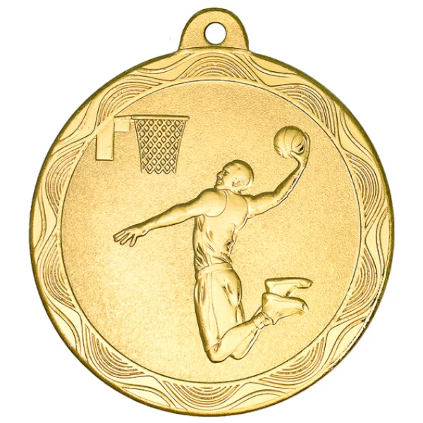 Реальное фото Медаль MZ 63-50/G баскетбол (D-50 мм, s-2,5 мм) от магазина Спортев