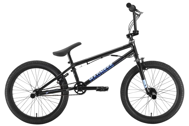Реальное фото Велосипед Stark Madness BMX 3 (2022) черный/голубой от магазина СпортЕВ