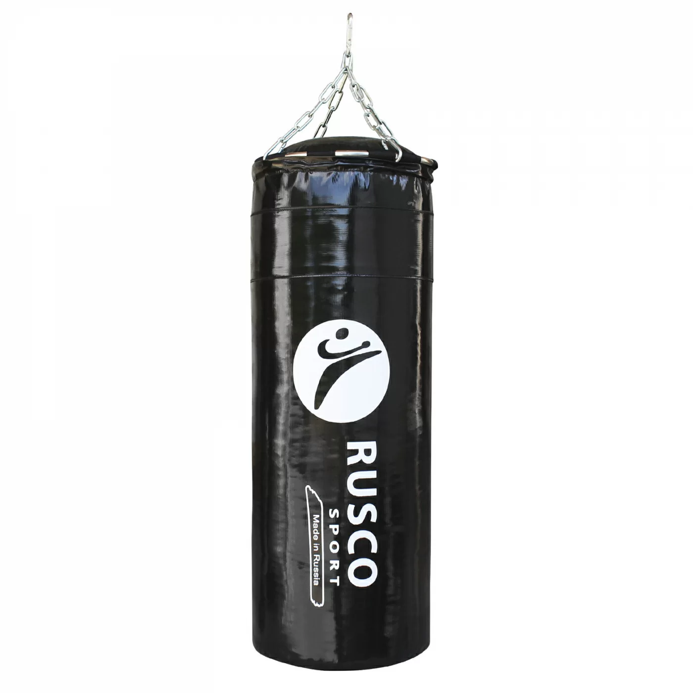 Реальное фото Мешок боксерский RuscoSport 45 кг (+/- 5 кг), 150 см, d-35 см черный от магазина СпортЕВ