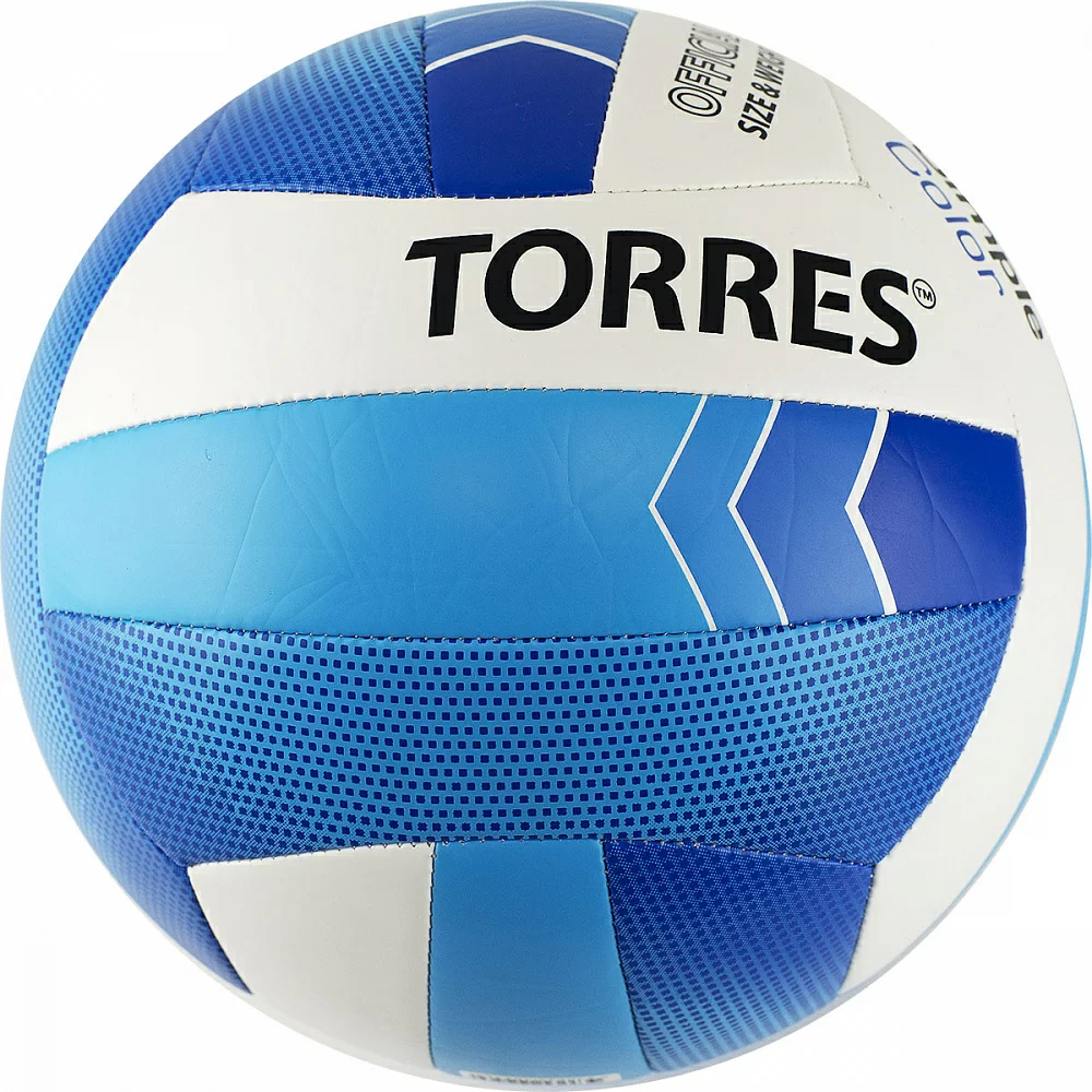 Реальное фото Мяч волейбольный Torres Simple Color р.5 синт. кожа бело-голубо-синий V32115 от магазина СпортЕВ
