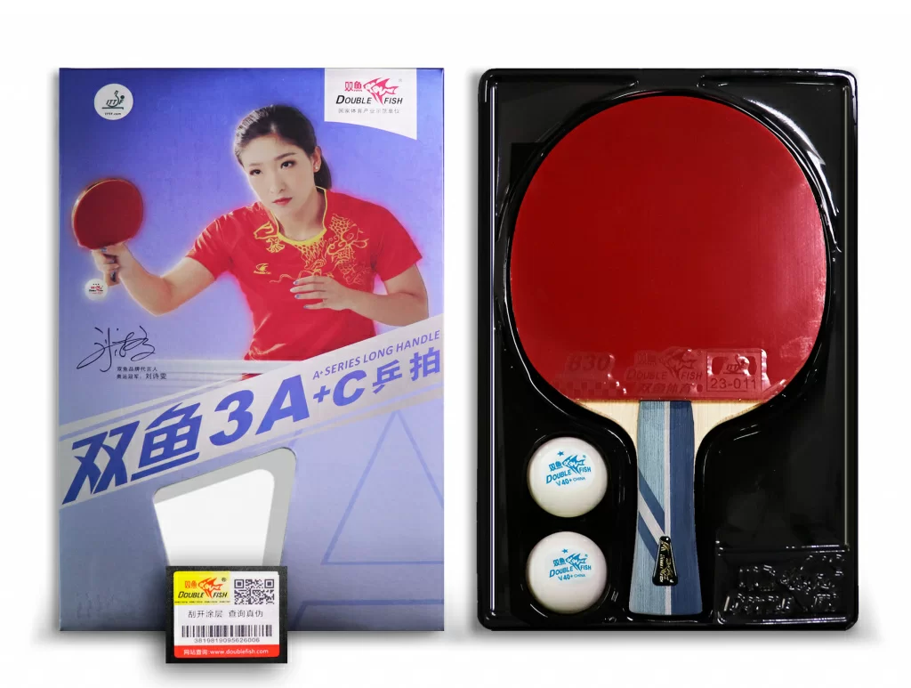 Реальное фото Ракетка для настольного тенниса Double Fish серия 3А+С +2 мяча 1* от магазина СпортЕВ