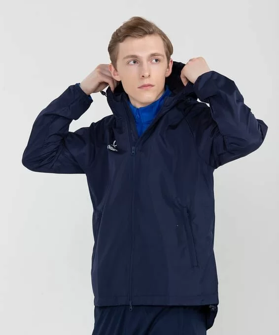 Реальное фото Куртка ветрозащитная Jogel Camp Rain Jacket темно-синяя 20772 от магазина СпортЕВ