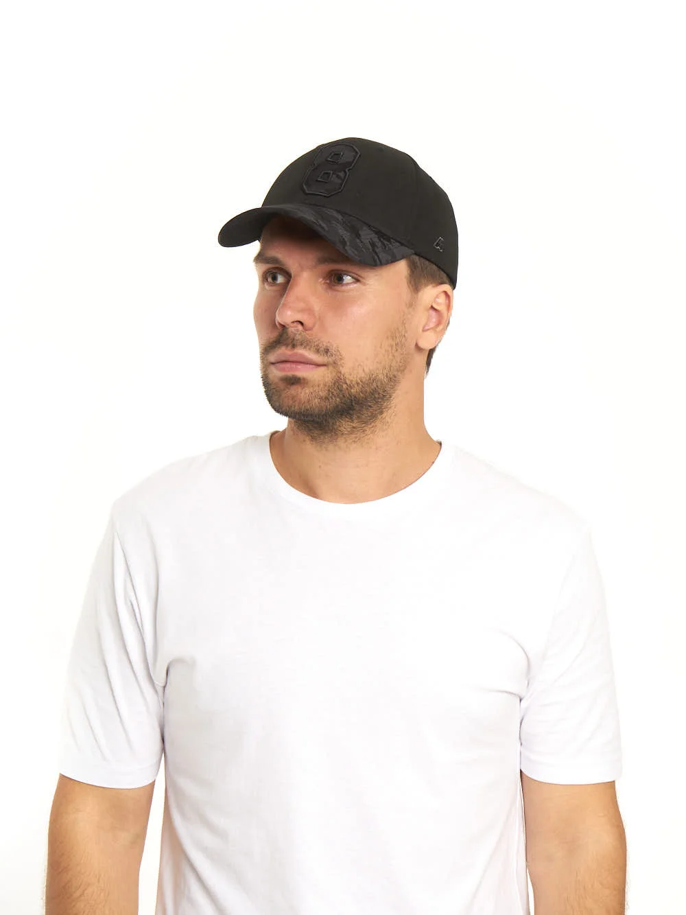 Реальное фото Бейсболка №8 черная р.55-58 20690 от магазина Спортев