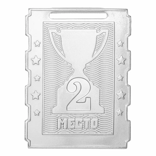 Реальное фото Медаль MZ 135-65/S 2 место (51х70мм, s-2мм) от магазина Спортев