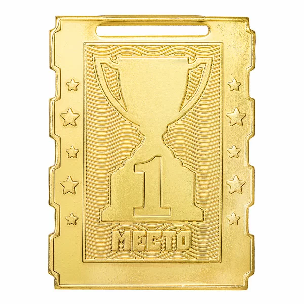 Реальное фото Медаль MZ 135-65/G 1 место (50х65мм, s-2мм) от магазина СпортЕВ