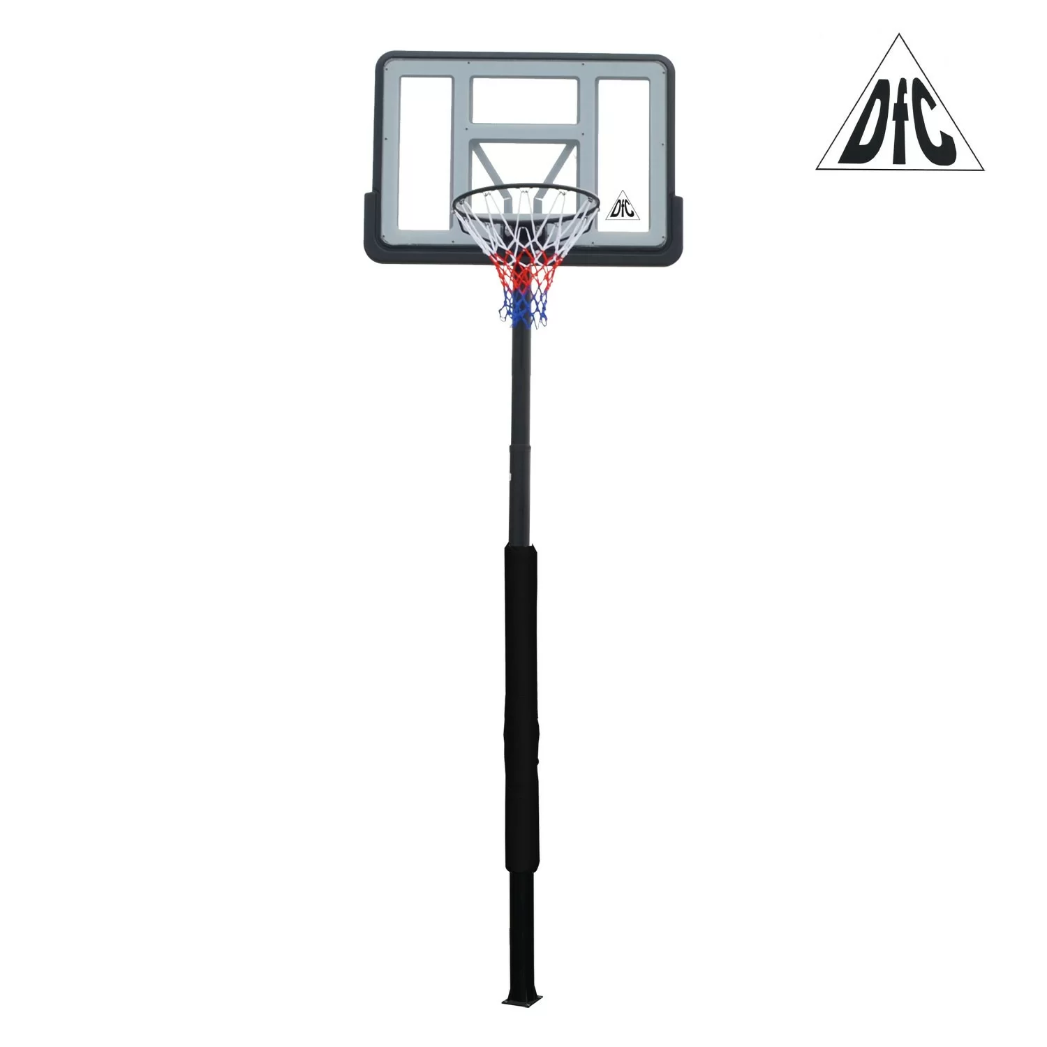 Реальное фото Баскетбольная стационарная стойка DFC ING44P3 112x75cm раздвиж. рег-ка (три короба) от магазина СпортЕВ