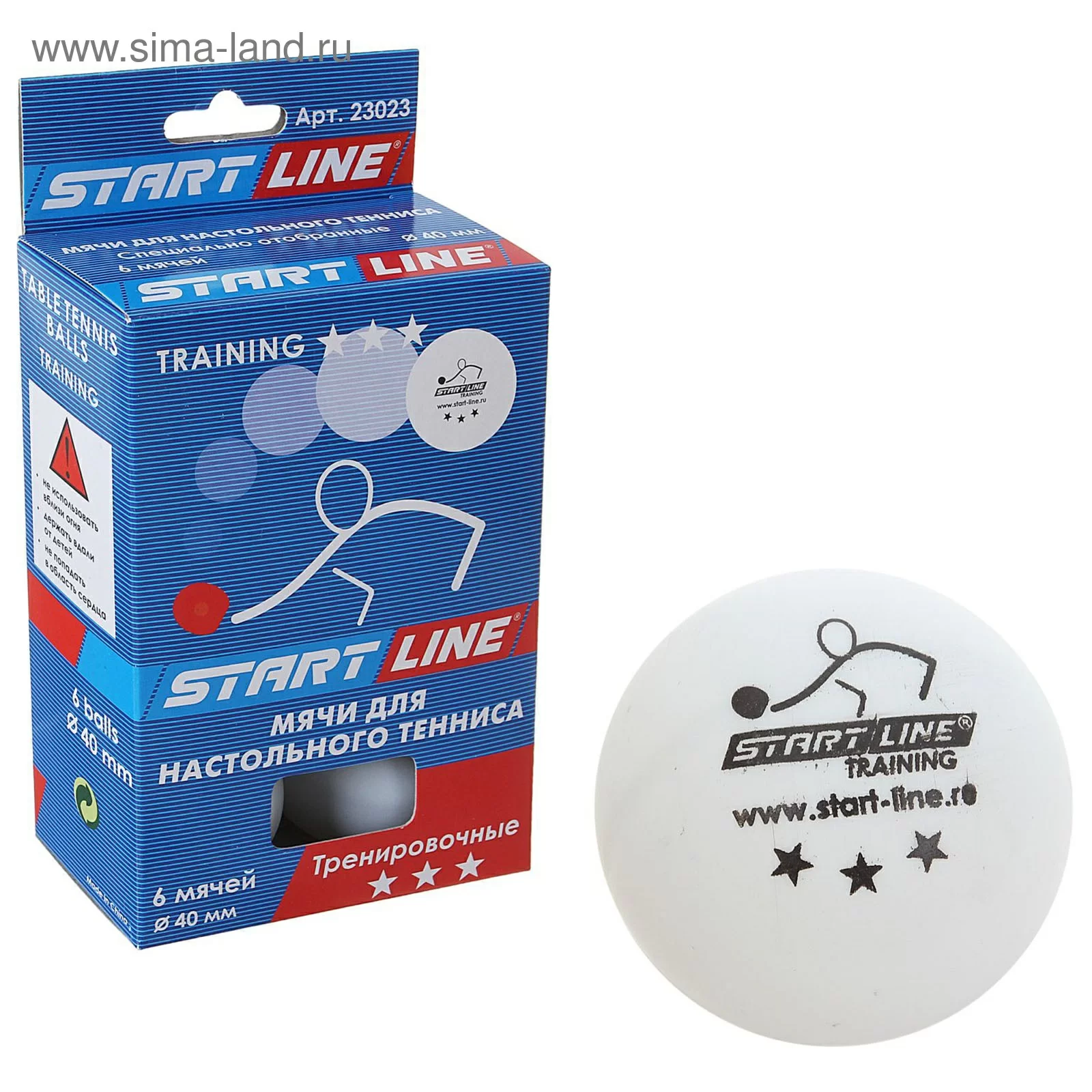 Реальное фото Мяч для настольного тенниса Start Line Training 3* New (1 шт) белый 8333 от магазина СпортЕВ
