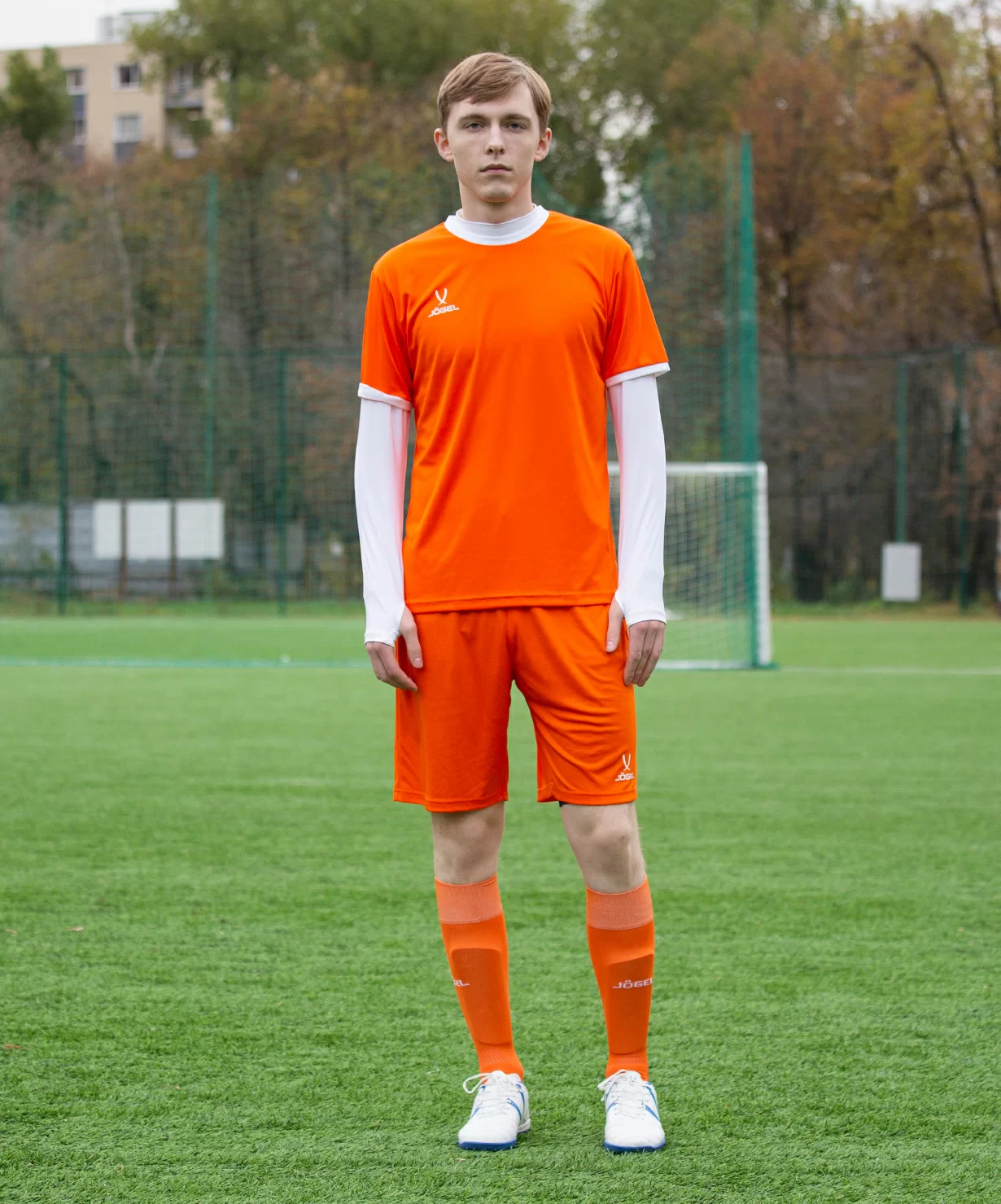 Реальное фото Футболка футбольная CAMP Origin, оранжевый/белый Jögel от магазина Спортев