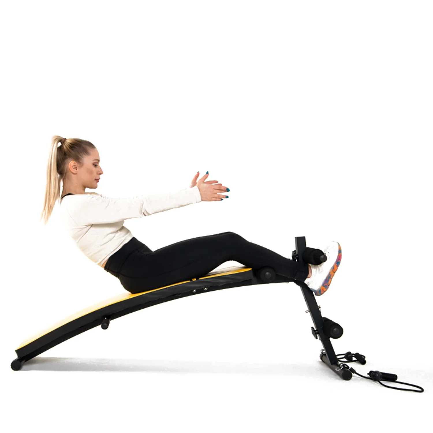 Реальное фото Скамья для пресса DFC гантели, эспандеры D102RY от магазина Спортев