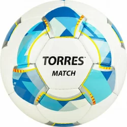 Мяч футбольный Torres Match р.5 32 п. PU руч. сшив. бело-серебр-голуб. F320025