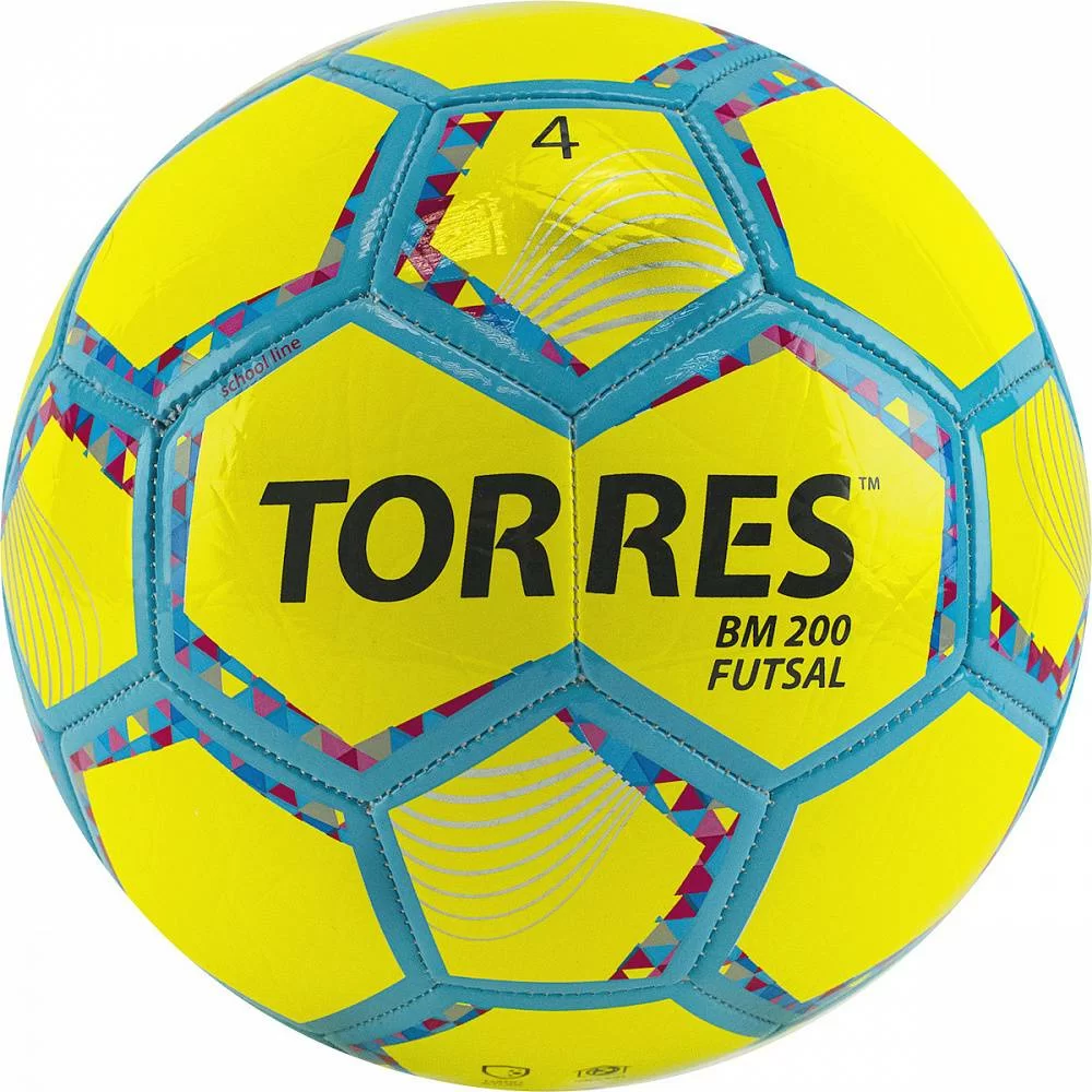 Реальное фото Мяч футзальный Torres Futsal BM 200 №4 32 панели TPU желтый FS32054 от магазина СпортЕВ