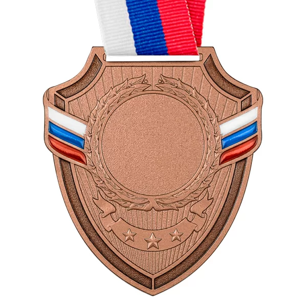 Реальное фото Медаль MZP 558-65/ВM (56х65мм, D-25мм, s-2мм) с лентой от магазина Спортев