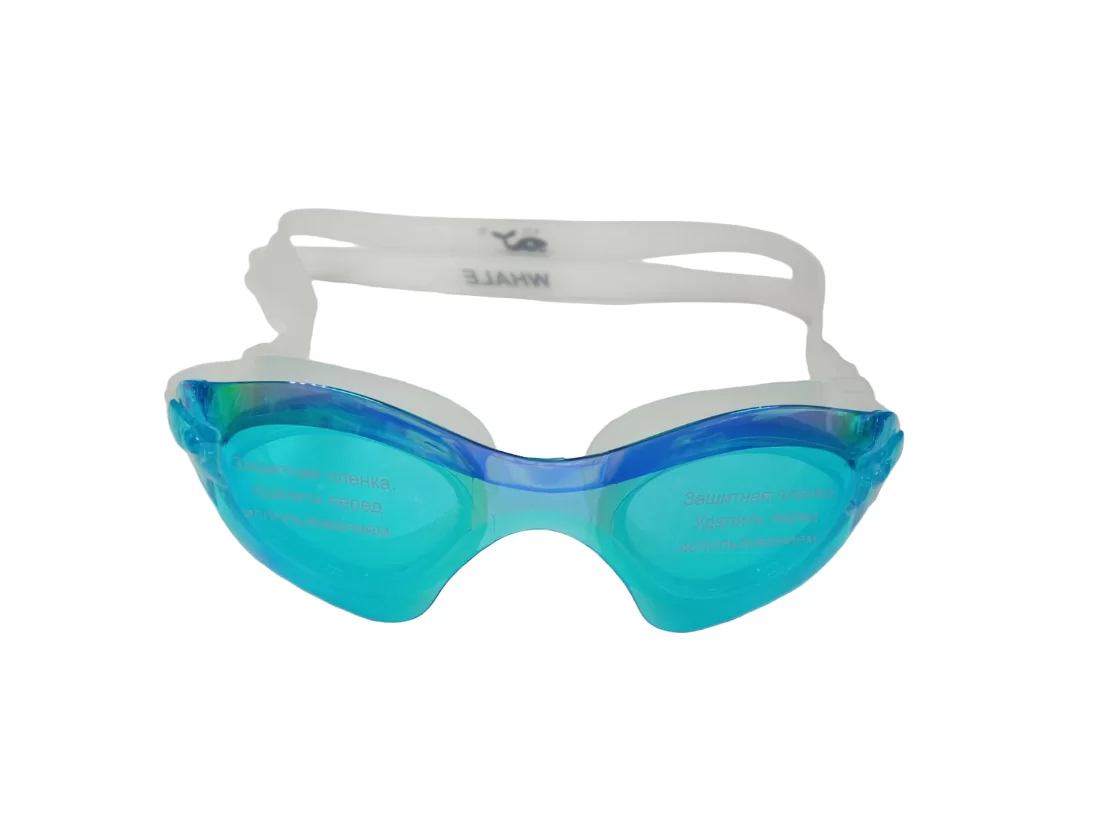 Реальное фото Очки-маска для плавания Whale Y0M555-4 для взрослых белый/голубой от магазина СпортЕВ
