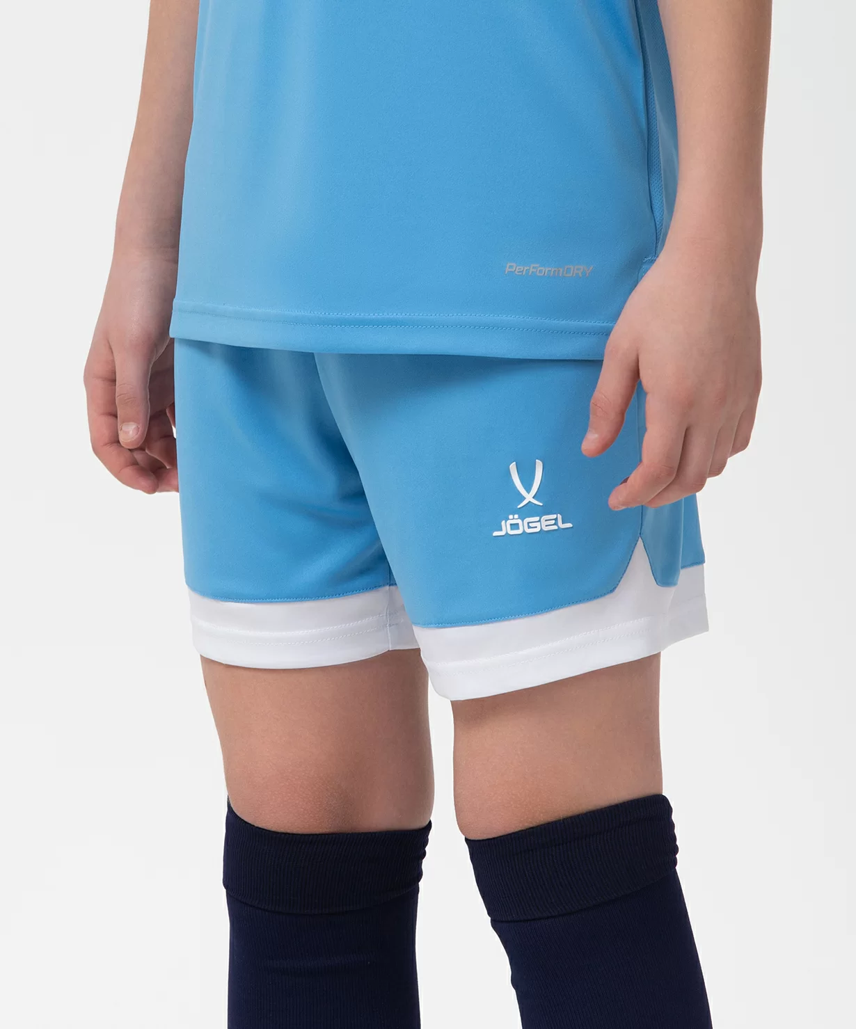 Реальное фото Шорты игровые DIVISION PerFormDRY Union Shorts, голубой/белый/белый Jögel от магазина Спортев