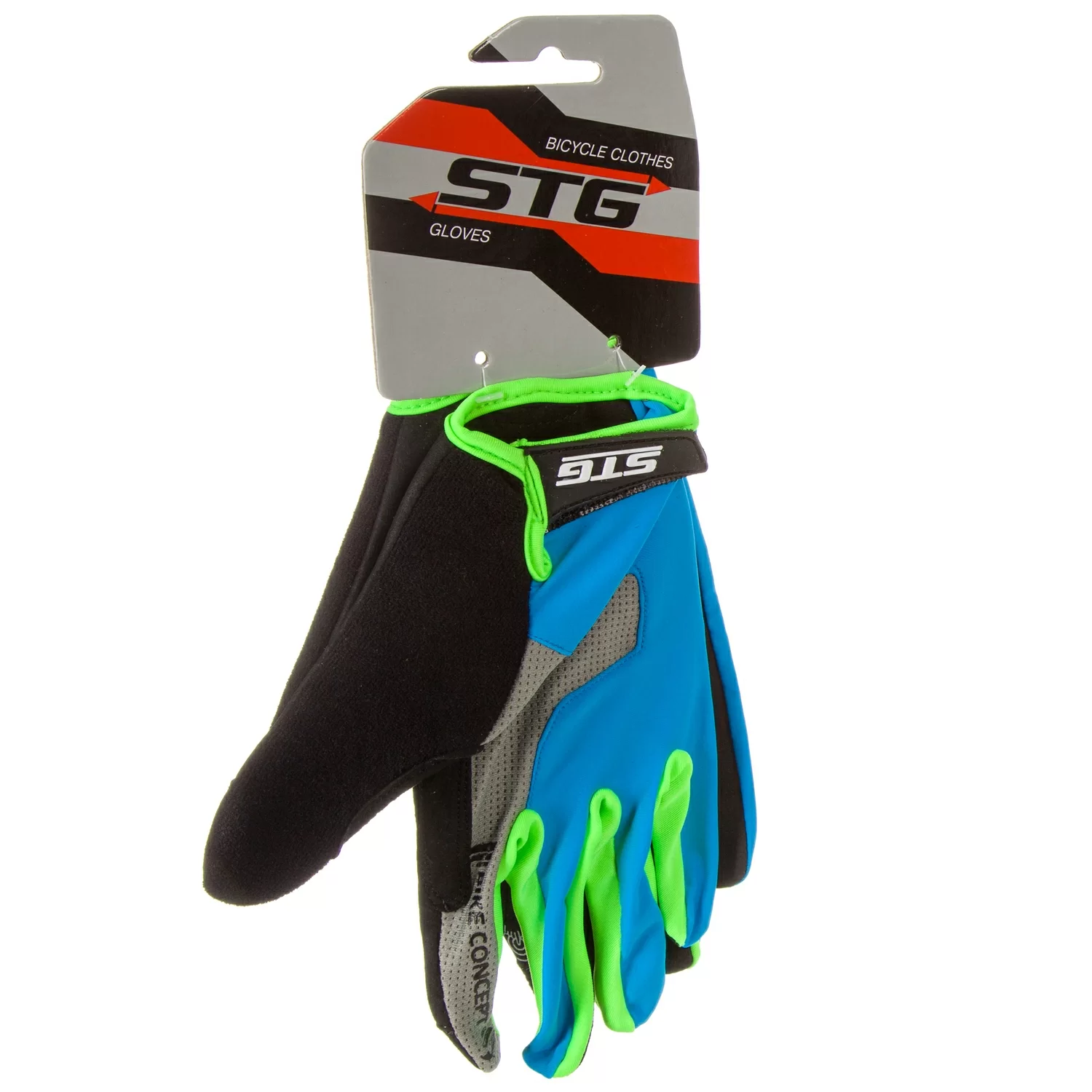 Реальное фото Перчатки STG AL-05-1871 с длинными пальцами синие/серые/черные/зеленые Х98254 от магазина СпортЕВ