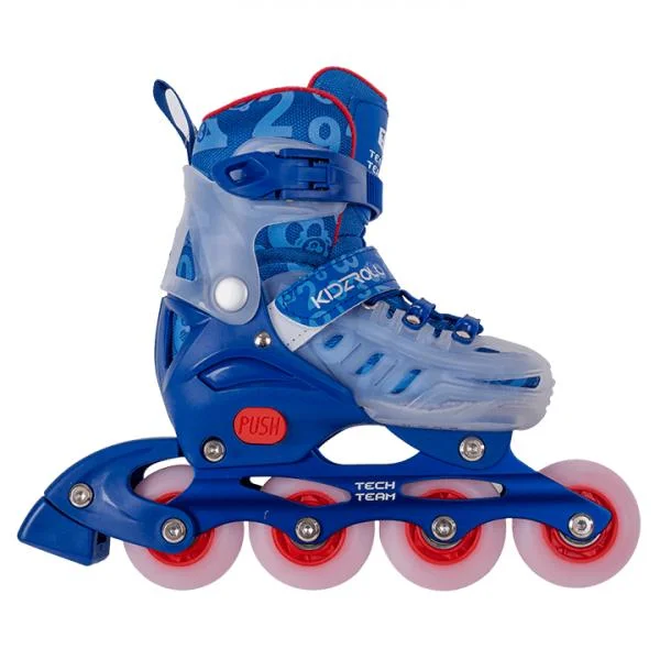 Реальное фото Коньки роликовые TechTeam Kidzroll темно-синие от магазина Спортев