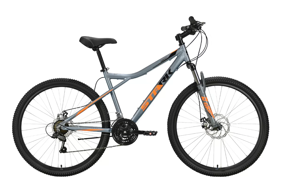 Реальное фото Велосипед Stark Slash 27.1 D (2023) серебристый/оранжевый/черный от магазина СпортЕВ