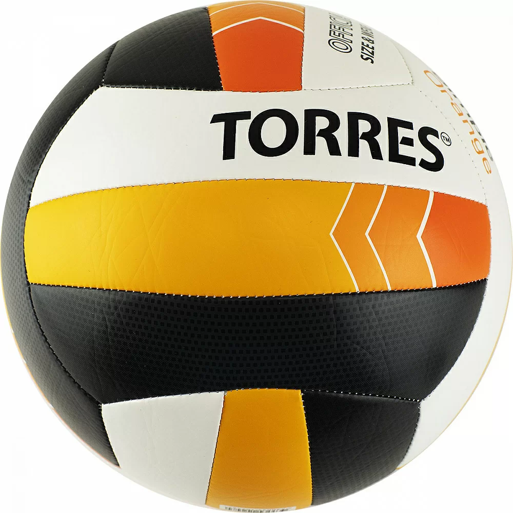 Реальное фото Мяч волейбольный Torres Simple Orange р.5 синт. кожа бело-черно-оранжевый V32125 от магазина СпортЕВ