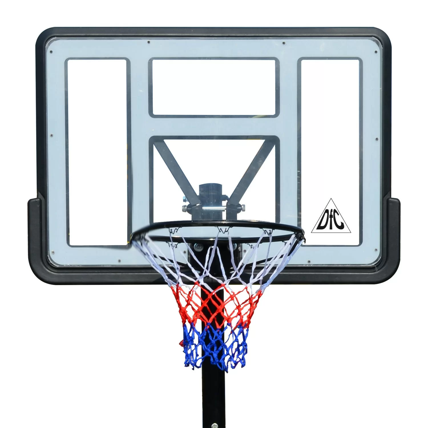 Реальное фото Баскетбольная стационарная стойка DFC ING44P1 112x75cm акрил винт. рег-ка (три короба) от магазина СпортЕВ