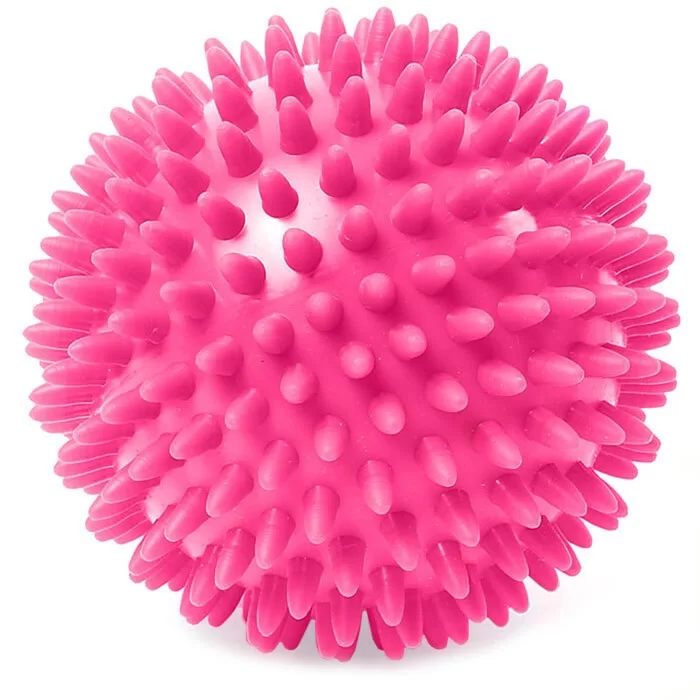 Реальное фото Мяч массажный 6 см C33445 твердый ПВХ розовый от магазина СпортЕВ