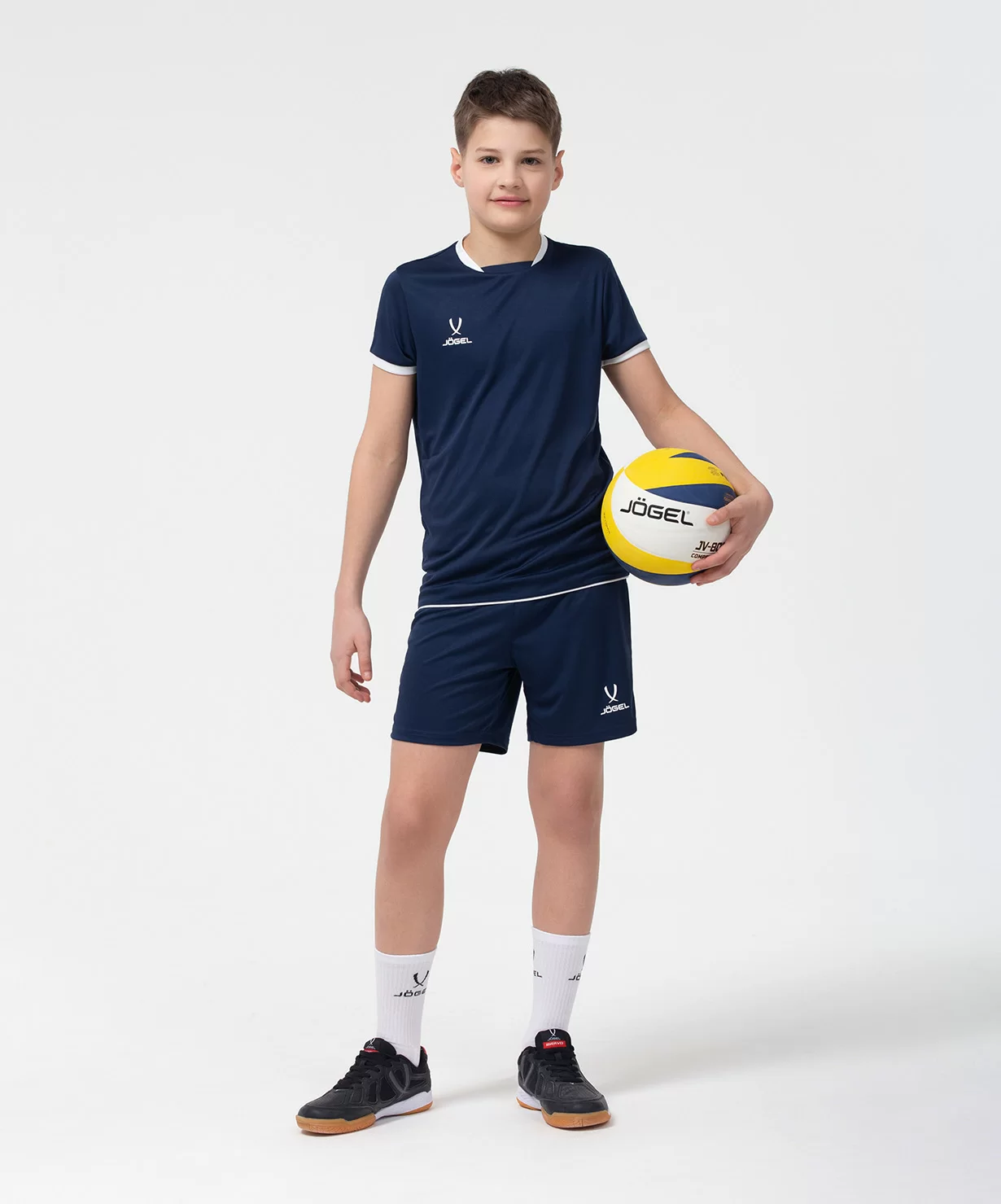 Реальное фото Футболка волейбольная Camp, темно-синий, детский Jögel от магазина СпортЕВ