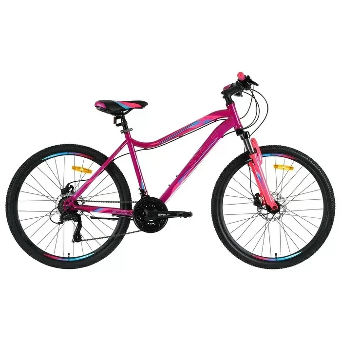 Реальное фото Велосипед Stels Miss-5000 D 26" (2021) фиолетовый/розовый K010 от магазина СпортЕВ