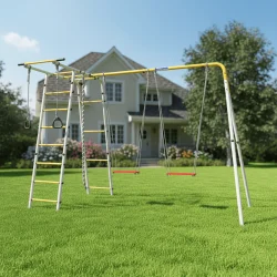 ROMANA Полянка Плюс 2 (желтый/серый) (с пластиковыми качелями) 103.26.06+1.Д-26.01+1.Д-26.01