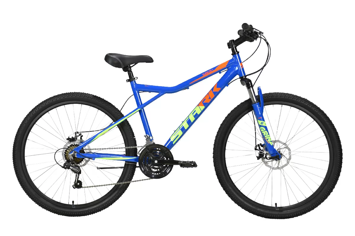Реальное фото Велосипед Stark Slash 26.1 D (2023) насыщенный синий/горчичный от магазина СпортЕВ