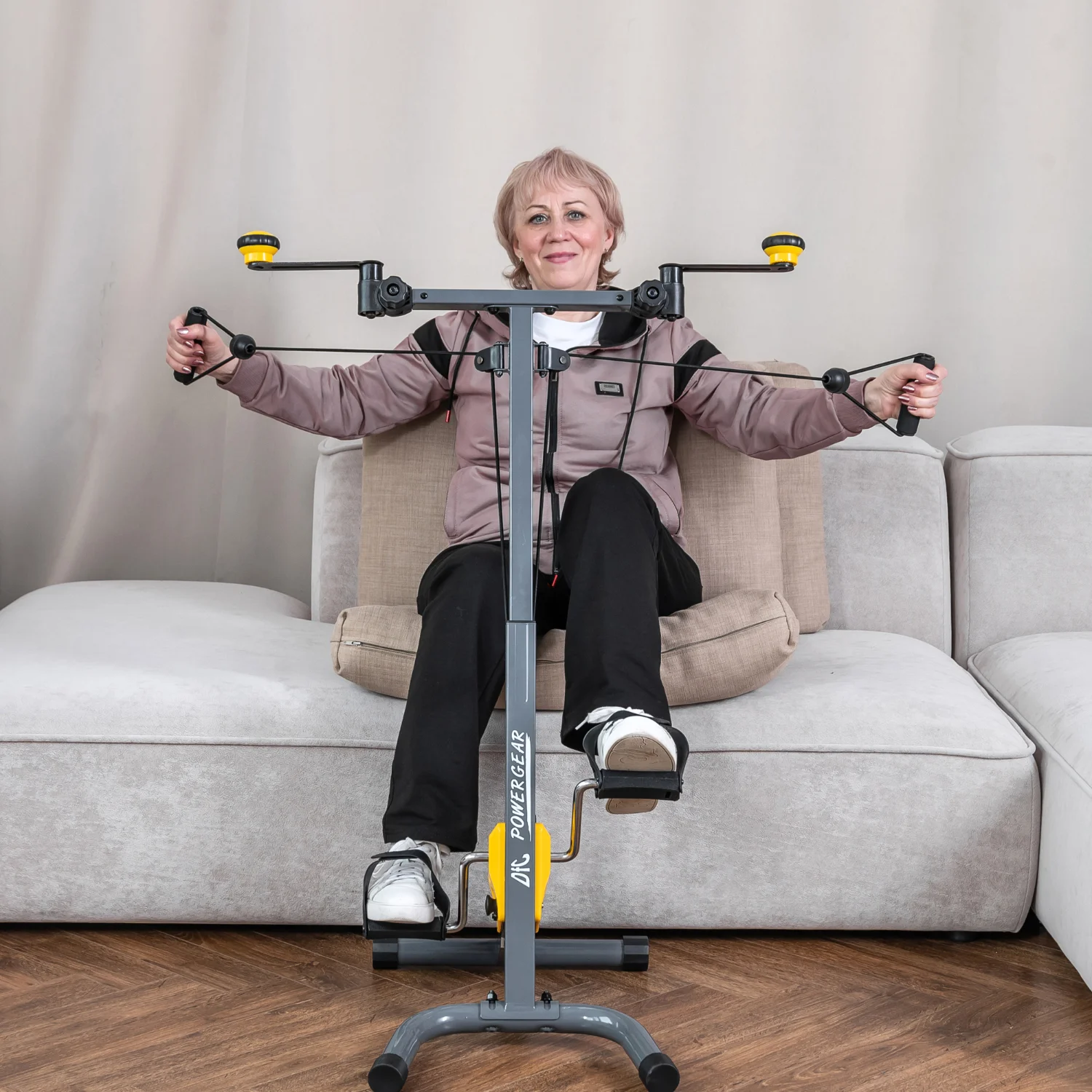 Реальное фото Велотренажер двойной DFC B810Y dual bike от магазина Спортев