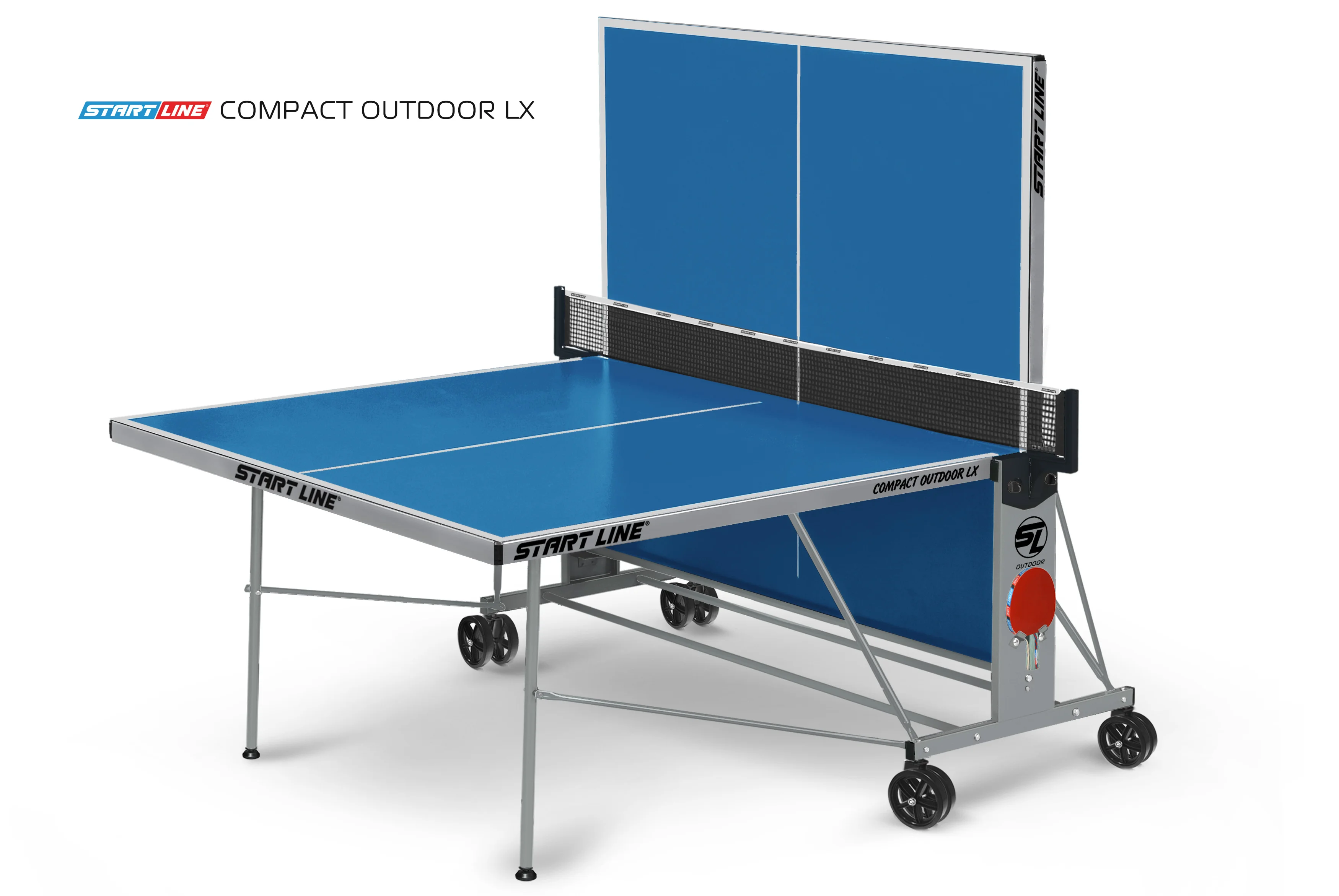 Реальное фото Стол теннисный Compact-2 LX Всепогодный Синий NEW от магазина Спортев