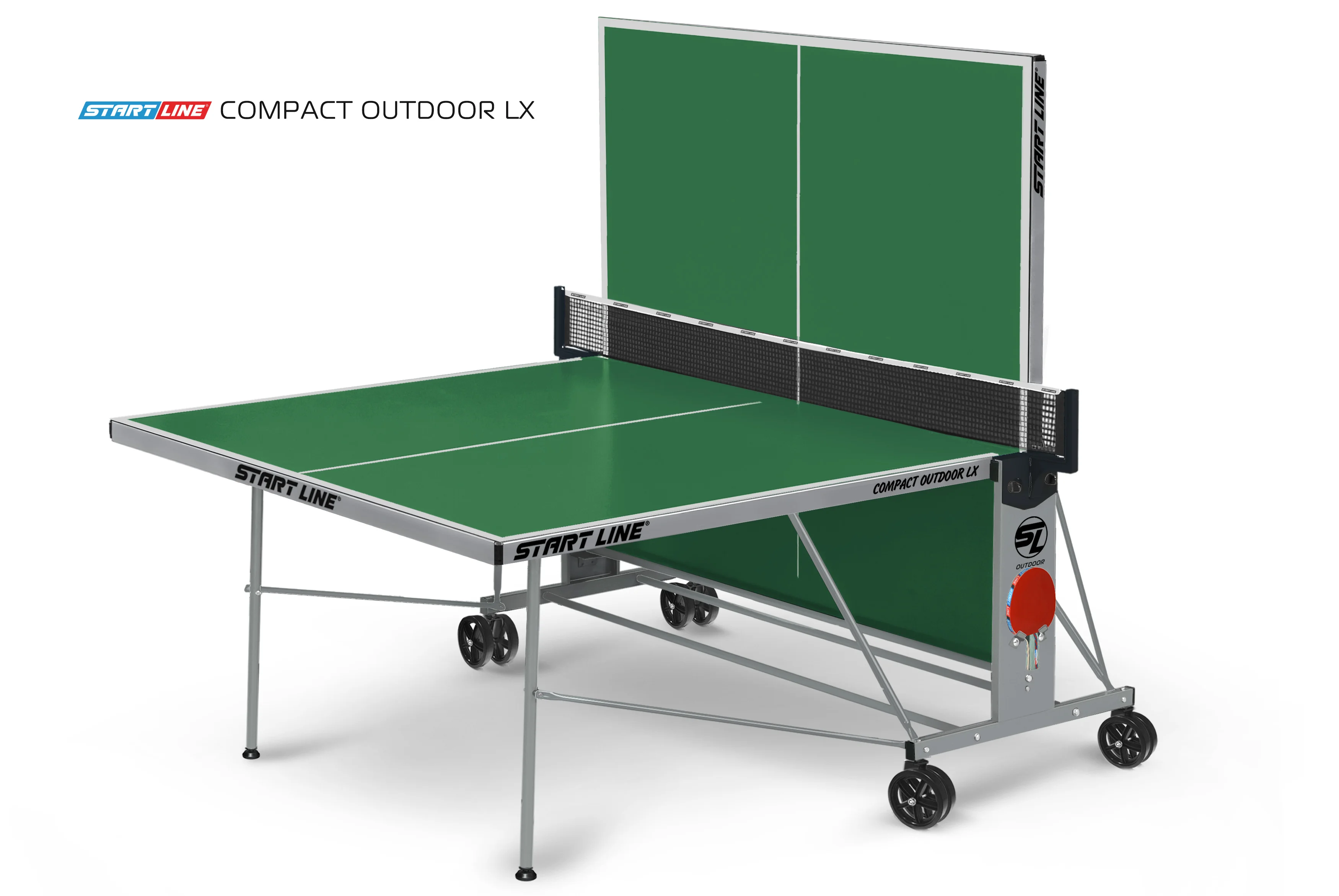 Реальное фото Стол теннисный Compact-2 LX Всепогодный Зелёный NEW от магазина Спортев