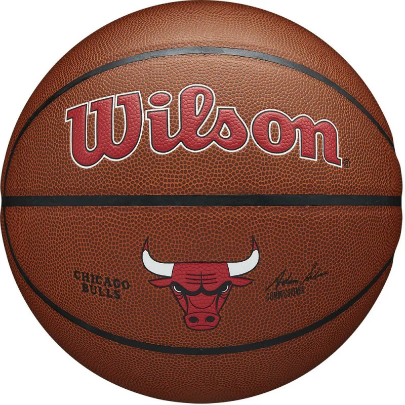 Реальное фото Мяч баскетбольный Wilson NBA Chicago Bulls размер №7 оранжевый WTB3100XBCHI от магазина СпортЕВ