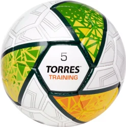 Мяч футбольный Torres Training р.5 PU руч. сшивка бело-зел-желт F323955