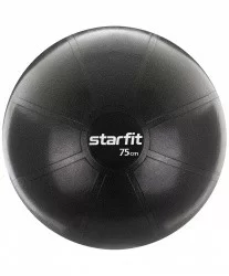 Фитбол 75 см StarFit Pro GB-107 1400 гр без насоса антивзрыв чёрный 16553