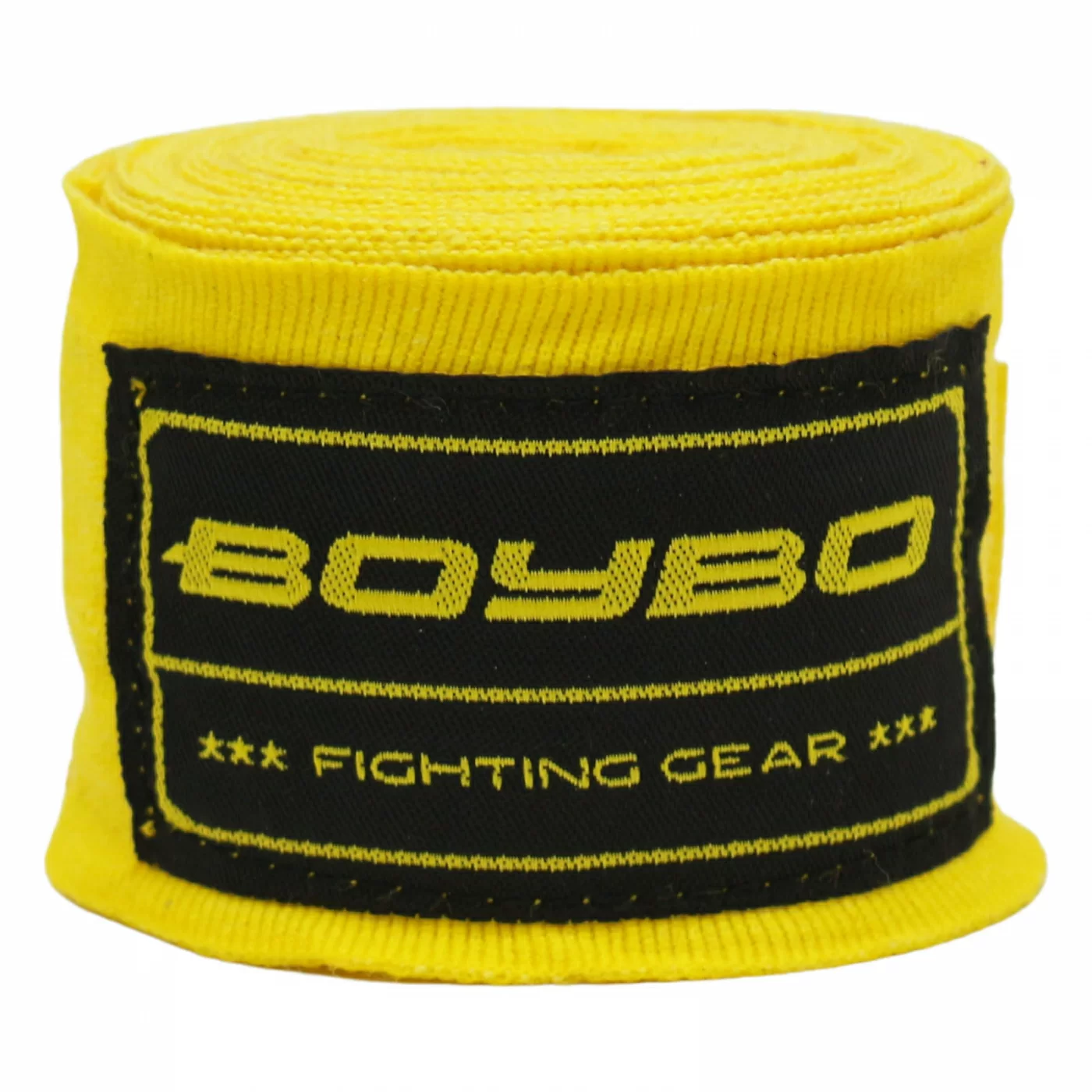 Реальное фото Бинты боксерские 4.5 м хлопок/эластан BoyBo желтые BB2002-50 от магазина СпортЕВ