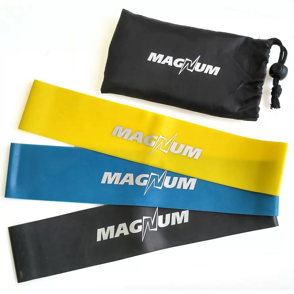 Реальное фото Комплект эспандеров петля латексная Magnum 50х5 см 3 шт в сумке MLB50-3 от магазина СпортЕВ