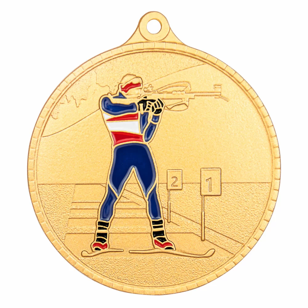 Реальное фото Медаль MZP 598-55/G биатлон (D-55мм, s-2 мм) от магазина Спортев