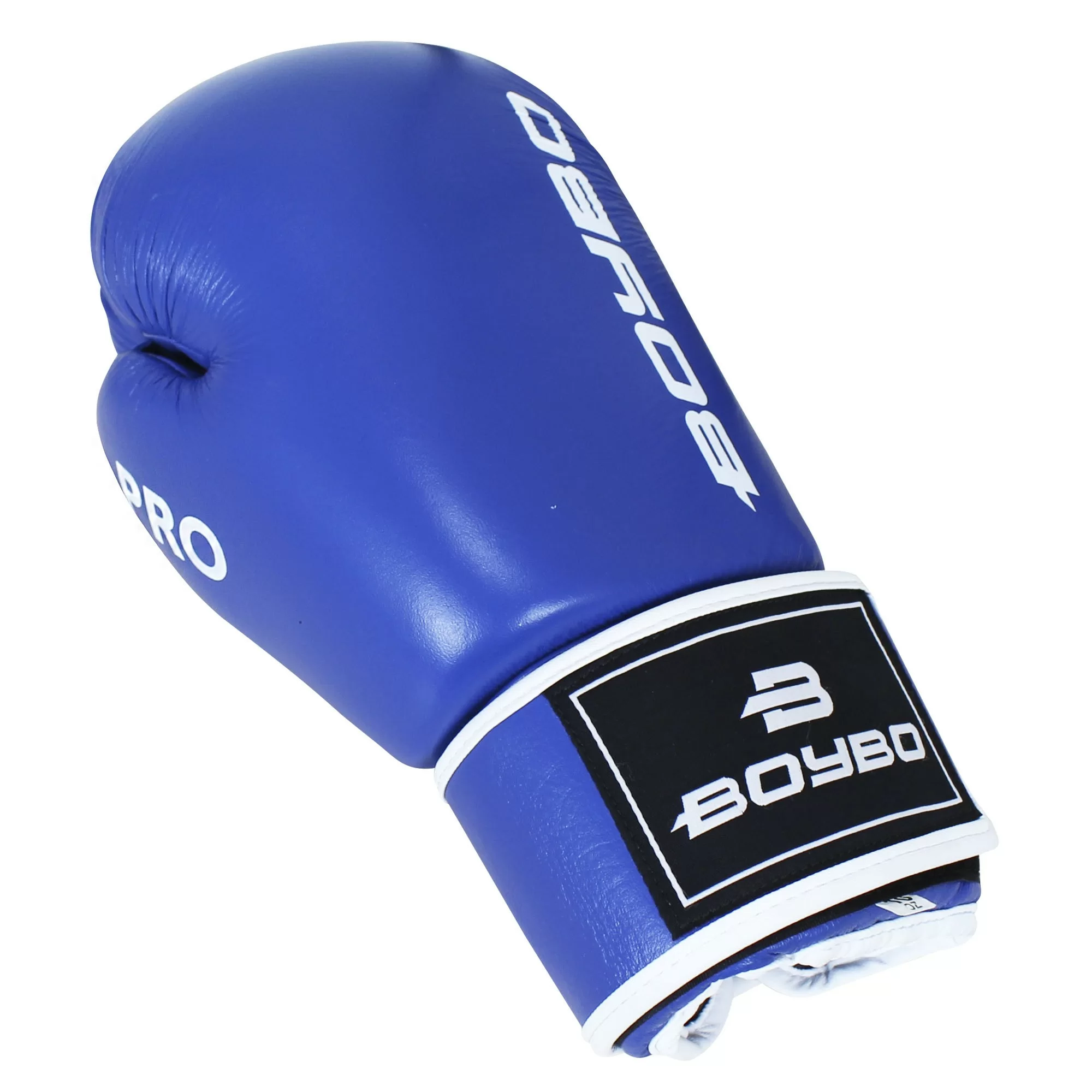 Реальное фото Перчатки боксерские BoyBo Pro синие от магазина СпортЕВ