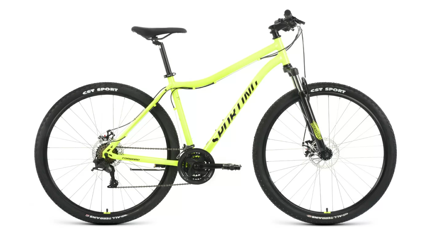 Реальное фото Велосипед Forward Sporting 29 2.2 D (21ск) (2022) ярко-зеленый/черный от магазина СпортЕВ