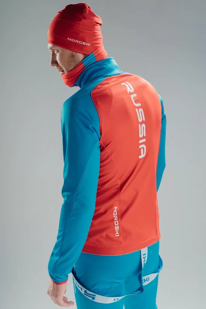 Реальное фото Куртка разминочная Nordski Premium Red/Blue NSM443987 от магазина СпортЕВ