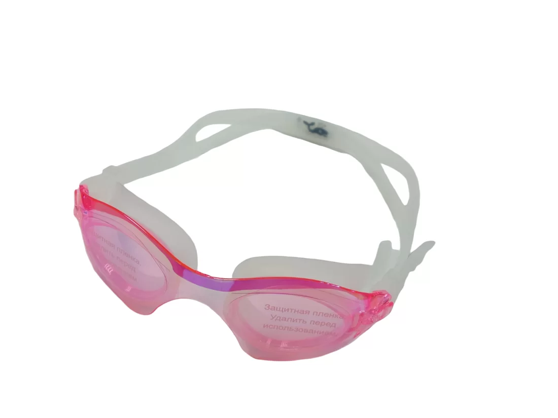 Реальное фото Очки-маска для плавания Whale Y0M555-5 для взрослых белый/розовый от магазина СпортЕВ
