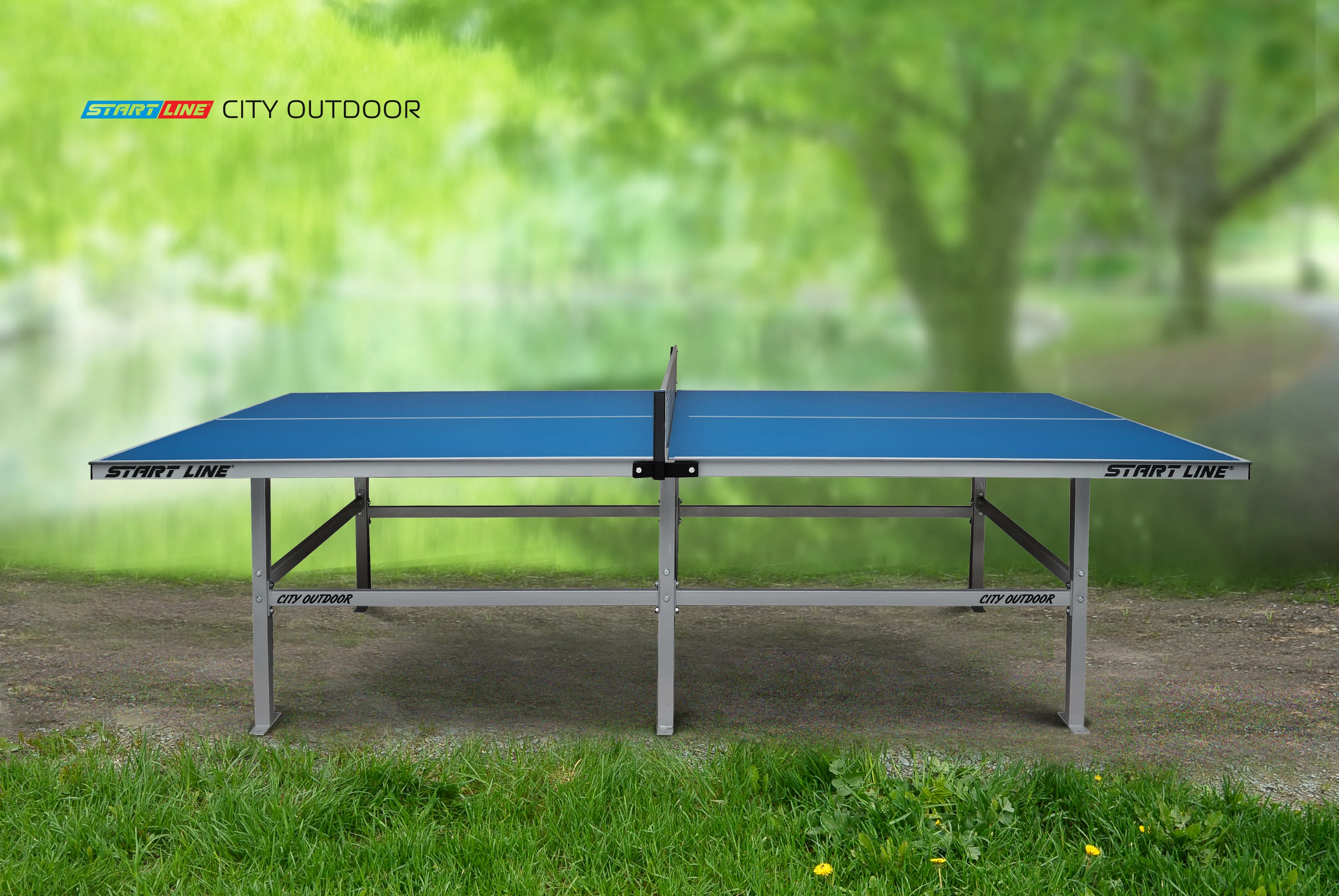 Стол теннисный City Всепогодный с сеткой Синий Реальное фото Стол теннисный City Всепогодный с сеткой Синий от магазина Спортев