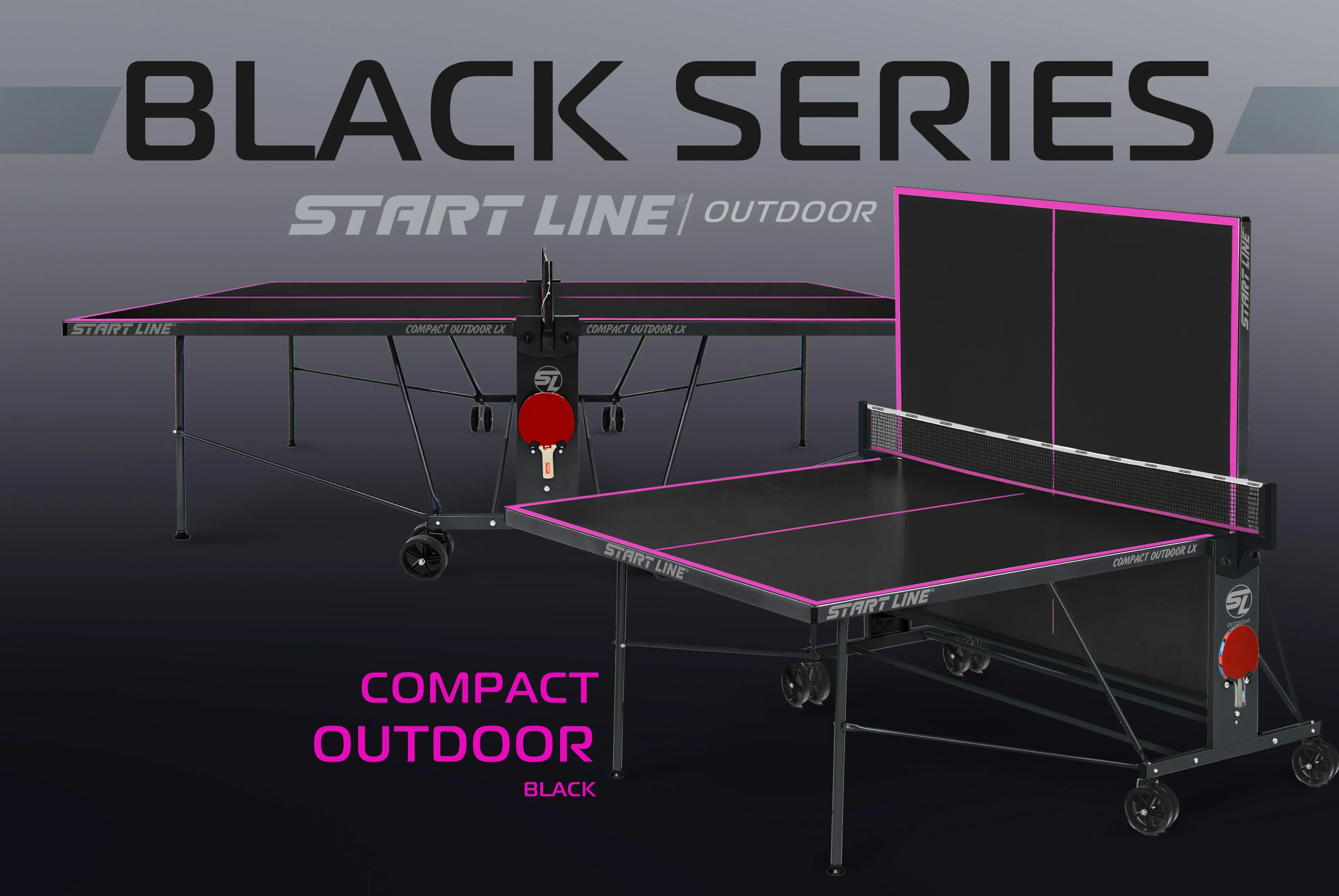 Реальное фото Стол теннисный Compact-2 LX  Всепогодный 6 black от магазина Спортев