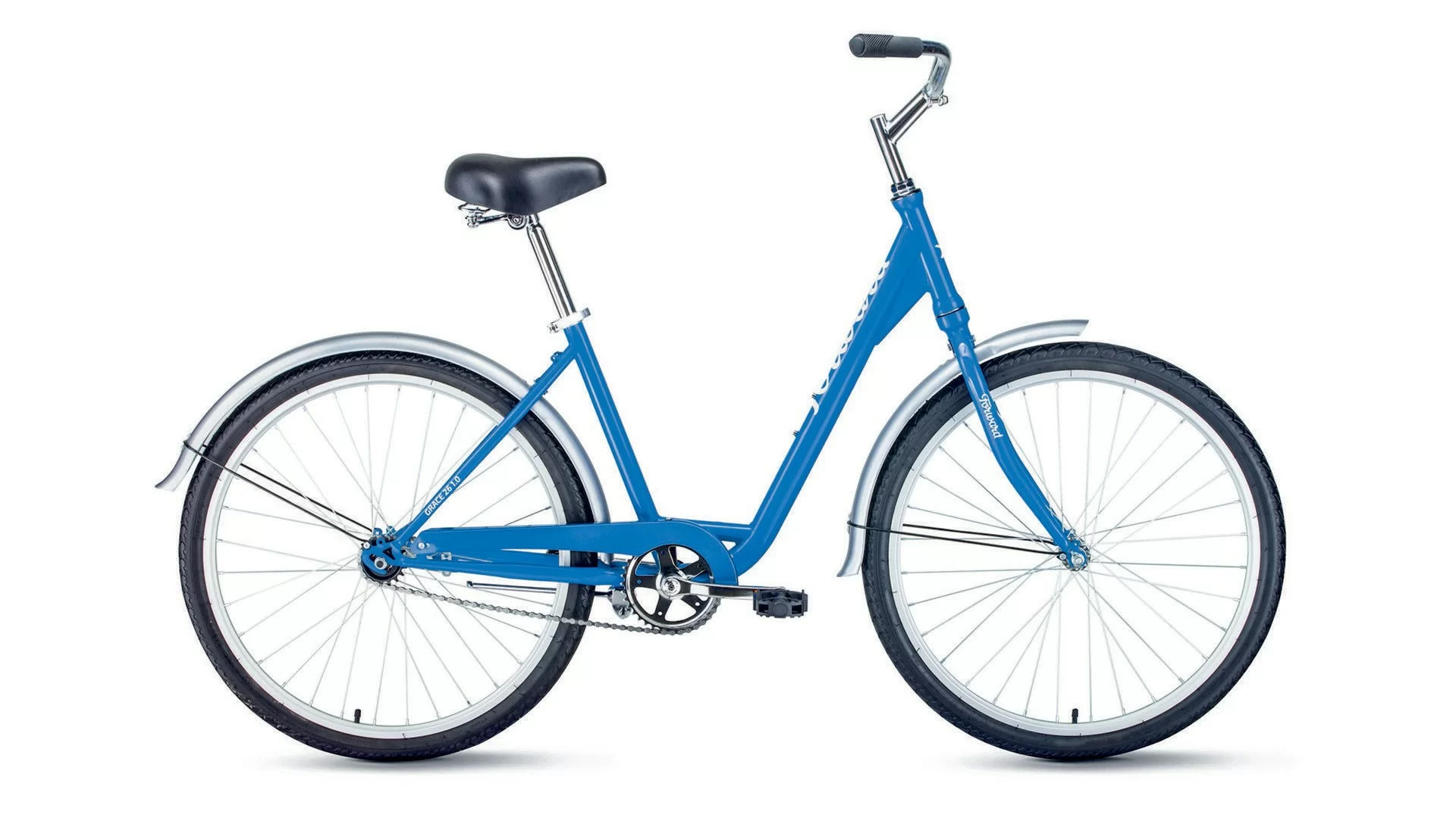 Реальное фото Велосипед Forward Grace 26 1.0 (2020) синий/белый RBKW08N61002 от магазина СпортЕВ