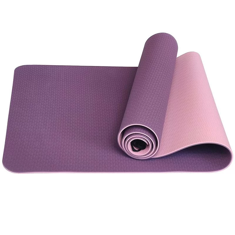 Реальное фото Коврик для йоги 183х61х0,6 см E33579 ТПЕ фиолетово/розовый от магазина СпортЕВ