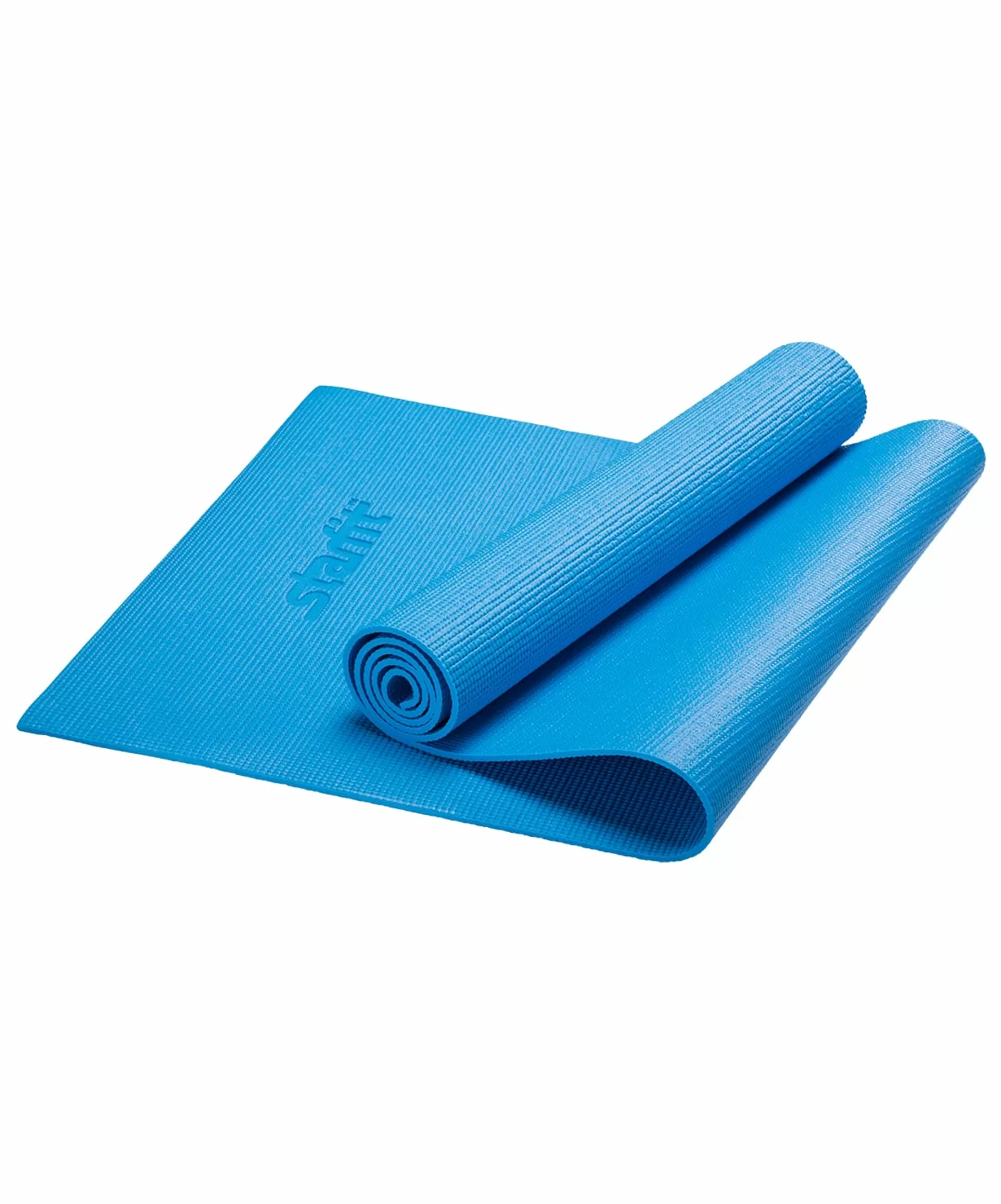 Реальное фото Коврик для йоги 173x61x0,3 см StarFit FM-101 PVC синий 18896 от магазина СпортЕВ